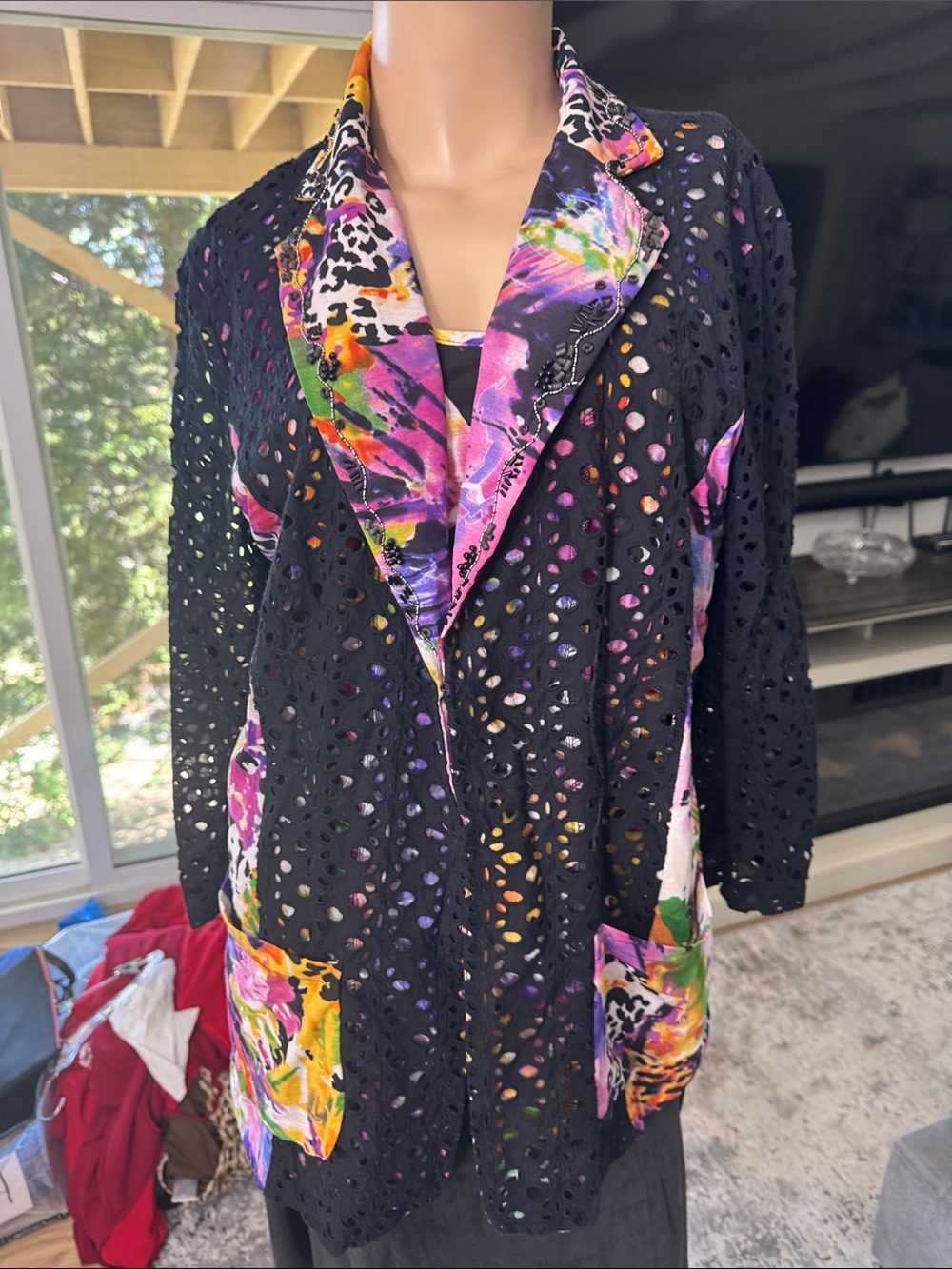 Alberto Makali Multicolor Abstract Print Women's jacket and Tank Top 

Bag P14